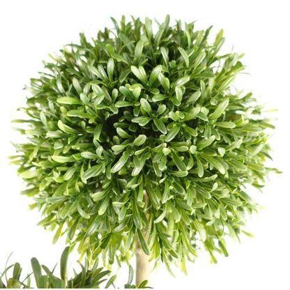 120cm Pair of UV - Resistant Artificial Topiary Ball Trees with Natural Trunks - plants - express.com
