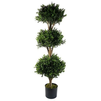 120cm Triple Ball Buxus Topiary Tree - UV Resistant Outdoor Elegance - plants - express.com