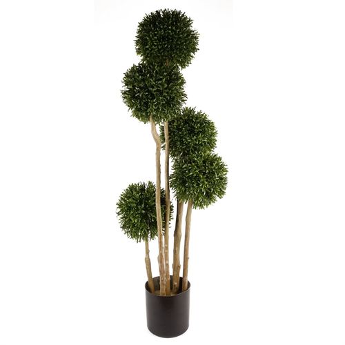 120cm UV Resistant Balls Topiary 480 Leaves Natural Trunk - plants - express.com