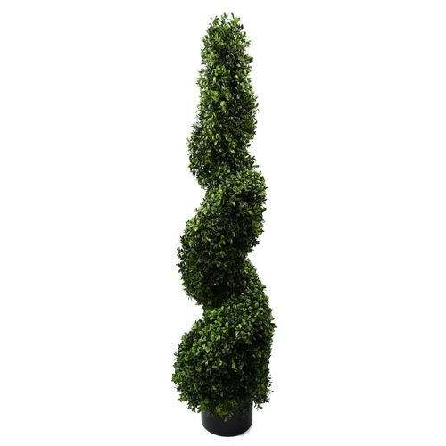 120cm UV Resistant Spiral Buxus Artificial Tree – Lifelike Outdoor Elegance - plants - express.com