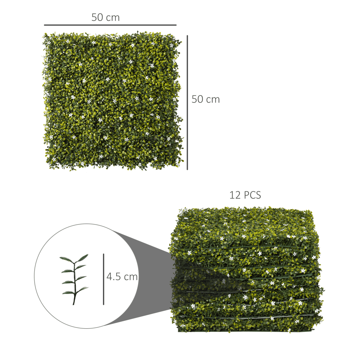 12PCS Artificial Boxwood Wall Panels 20" x 20" Grass Screen Milan Grass - plants - express.com
