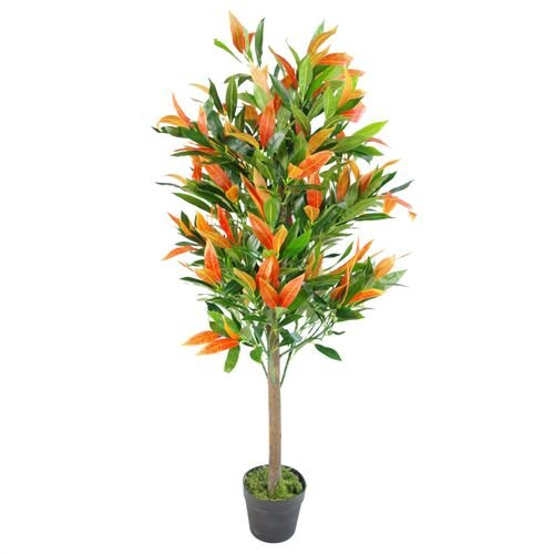 130cm Lifelike Red & Green Ficus Tree - Elegant Home Decor Gem! - plants - express.com