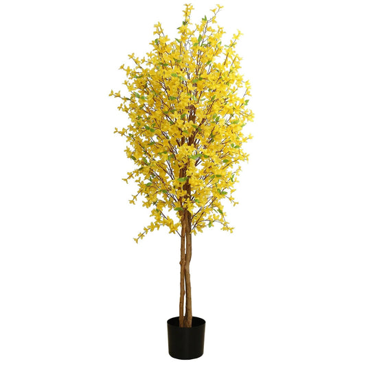 150cm Lifelike Artificial Forsythia Tree - Brighten Your Space Instantly! - plants - express.com