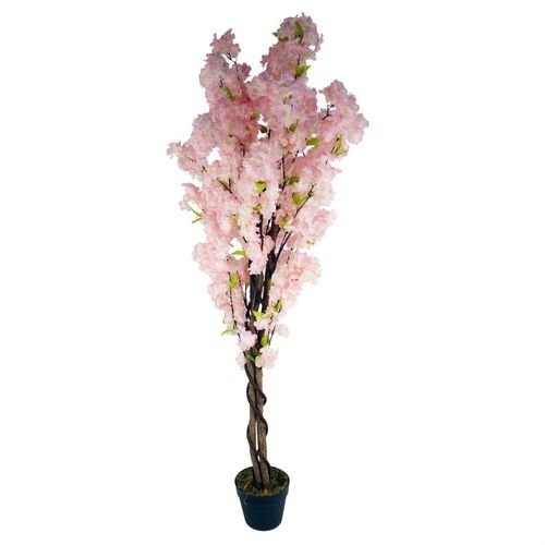 150cm Lifelike Pink Cherry Blossom Tree - Elegant Faux Floral Decoration - plants - express.com