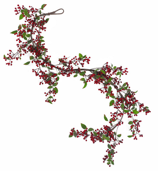 150cm Luxe Natural Red Berry Garland - Perfect for Holiday Decor! - plants - express.com