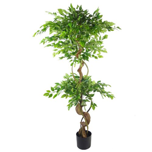 150cm Twisted Trunk Artificial Japanese Fruticosa Style Ficus Tree - plants - express.com