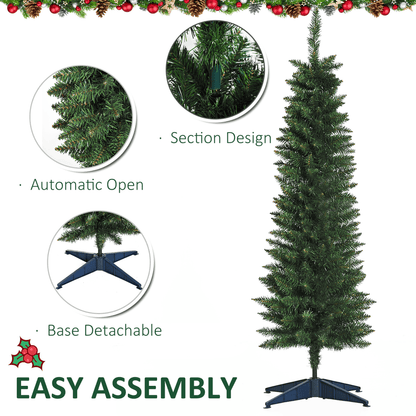 1.5m 5ft Artificial Pine Pencil Slim Christmas Tree 294 Branch Tips with Stand - plants - express.com