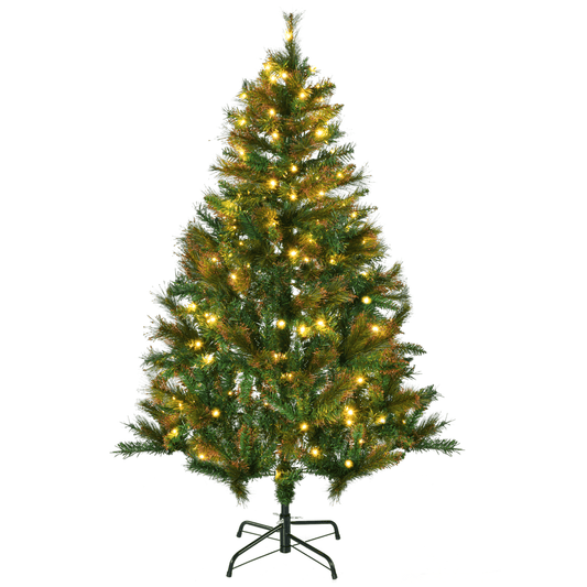 1.5m 5ft Pre - Lit Christmas Tree Artificial Spruce Warm White LED Metal Stand - plants - express.com