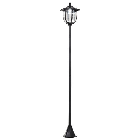 1.77m Tall Free - Standing ABS Garden Solar LED Lamp Post Black - plants - express.com