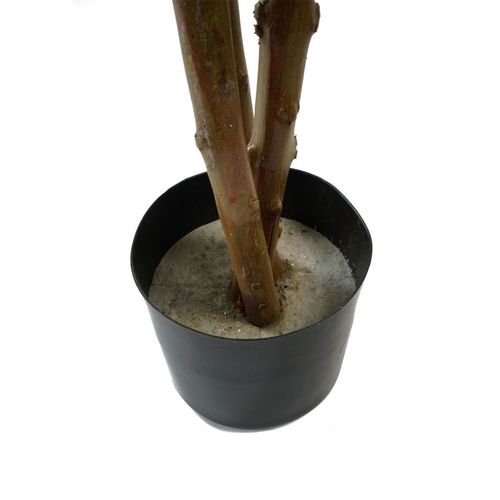 17cm Ceramic Blue Stripe Planter with Artificial Succulent Plant - plants - express.com