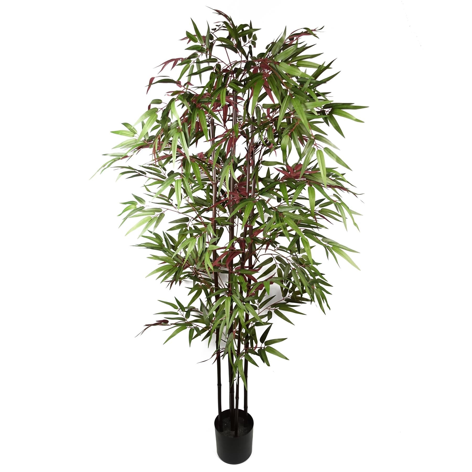 180cm Artificial Bamboo - 1,140 Red & Green Silk Leaves - plants - express.com