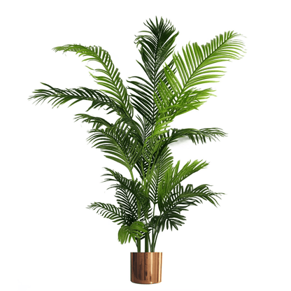 180cm Copper Metal Planter Palm Tree - Large Artificial Plant for Home & Garden - plants - express.com