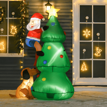 1.8m Inflatable Christmas Tree with LED Lights – Santa Dog Prop - plants - express.com