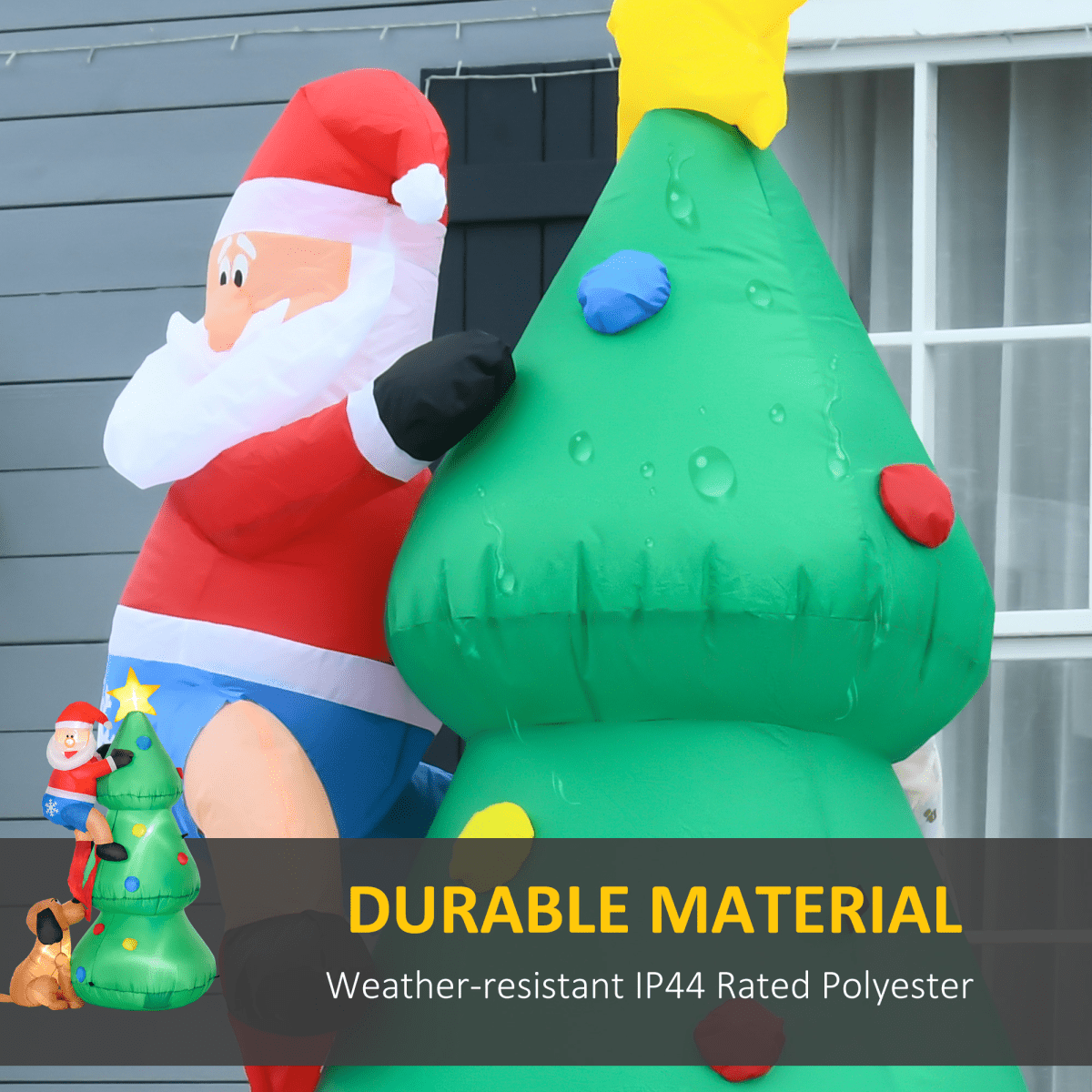 1.8m Inflatable Christmas Tree with LED Lights – Santa Dog Prop - plants - express.com