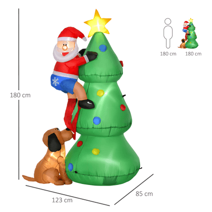 1.8m Inflatable Christmas Tree with LED Lights – Santa Dog Prop - plants - express.com