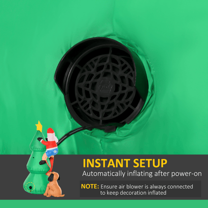 1.8m Inflatable Christmas Tree with LED Lights – Santa Dog Prop - plants - express.com