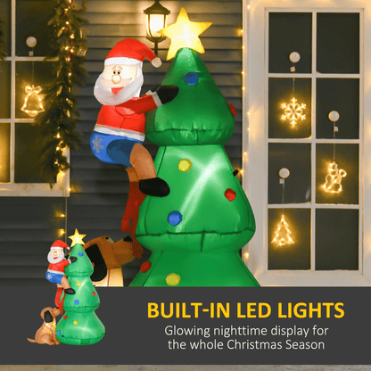 1.8m Inflatable Christmas Tree with LED Lights – Santa Dog Prop - plants - express.com