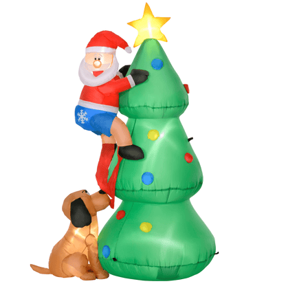 1.8m Inflatable Christmas Tree with LED Lights – Santa Dog Prop - plants - express.com