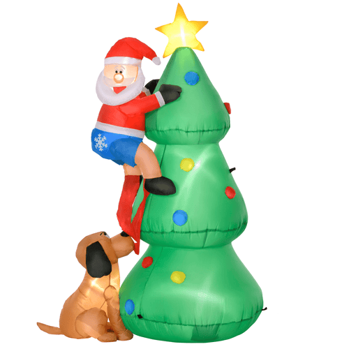 1.8m Inflatable Christmas Tree with LED Lights – Santa Dog Prop - plants - express.com