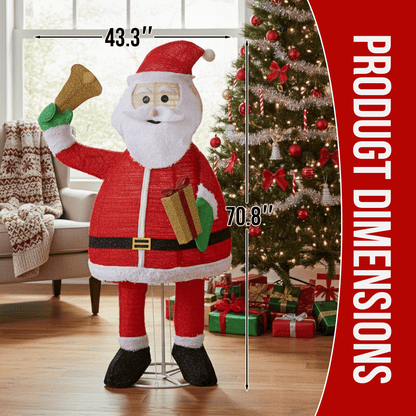 1.8m Santa Bell Yard Decor - 200 LED Prelit Outdoor Christmas Display - plants - express.com