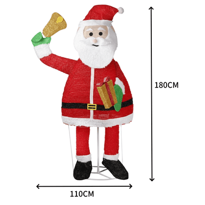 1.8m Santa Bell Yard Decor - 200 LED Prelit Outdoor Christmas Display - plants - express.com