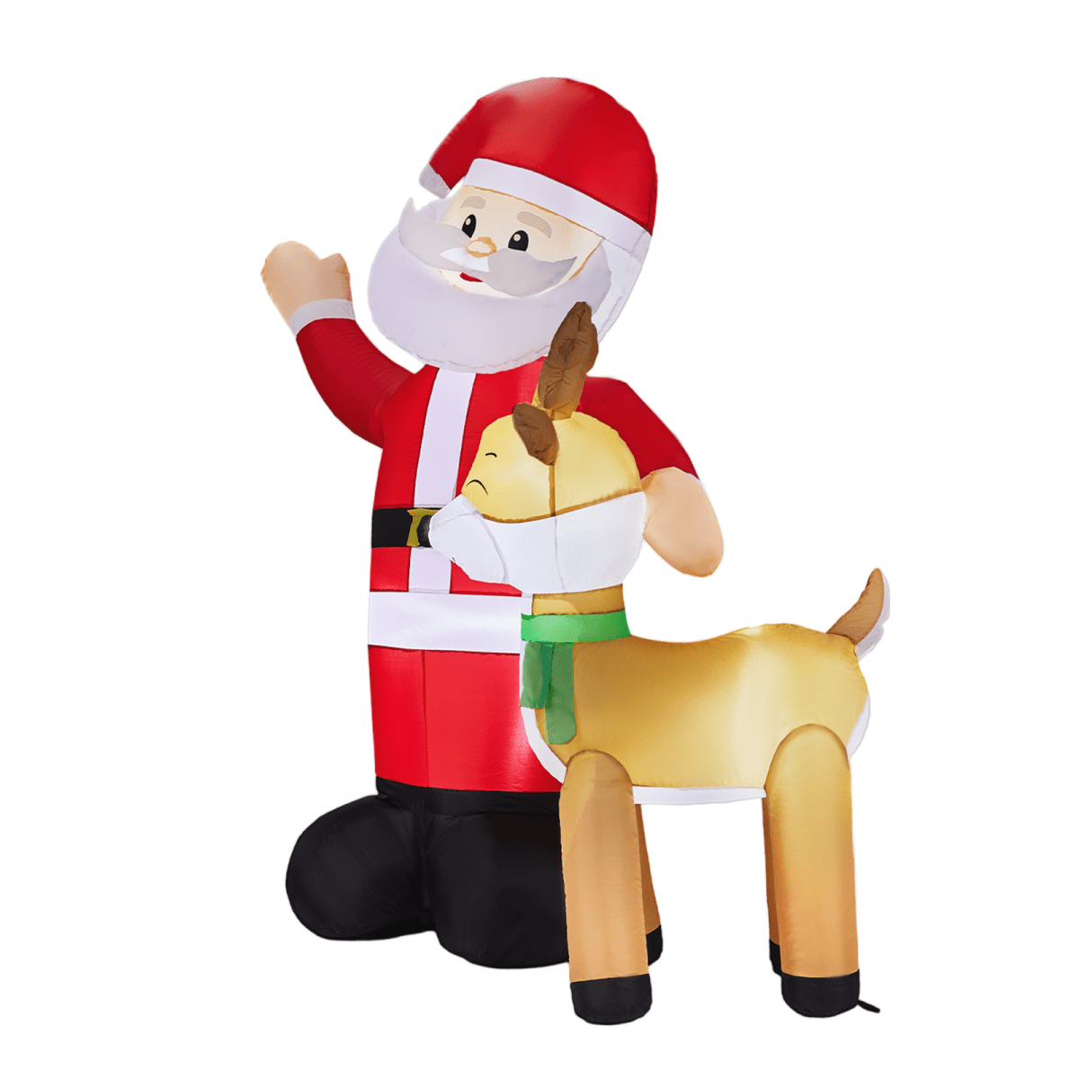 1.9M LED Santa & Reindeer Inflatable for Lawn, Front Yard Decor - plants - express.com