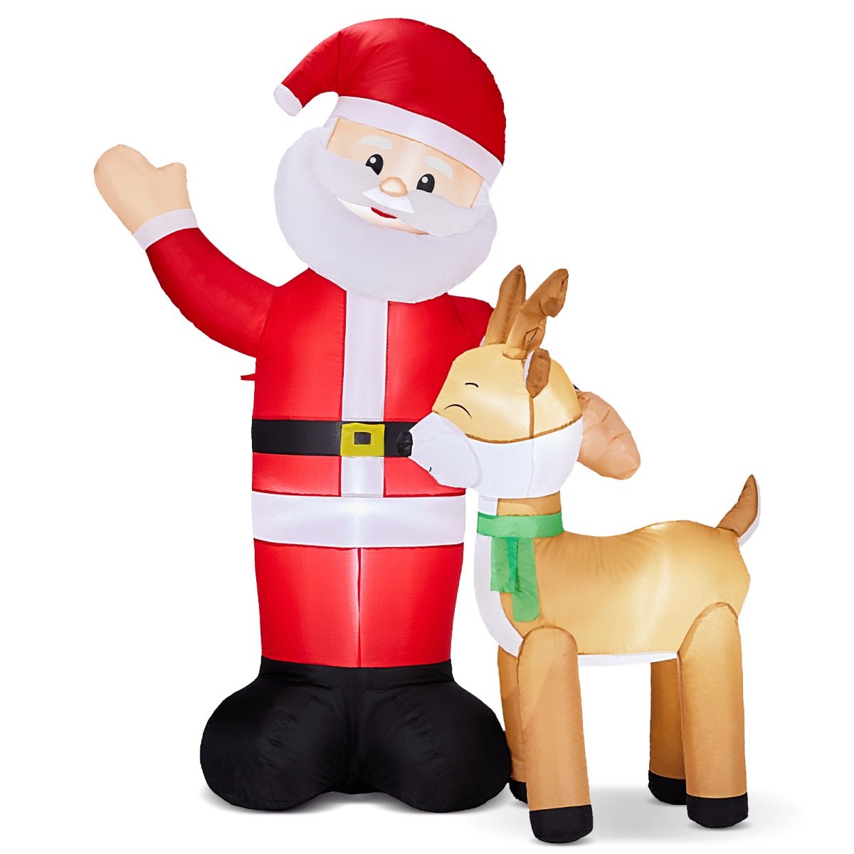 1.9M LED Santa & Reindeer Inflatable for Lawn, Front Yard Decor - plants - express.com