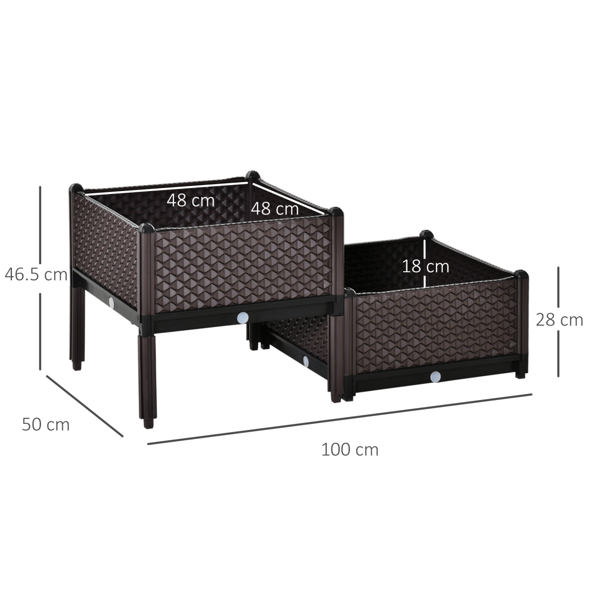 2 - Piece Raised Garden Bed Planter Box for Flowers, Vegetables, Herbs - plants - express.com