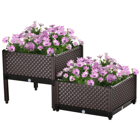 2 - Piece Raised Garden Bed Planter Box for Flowers, Vegetables, Herbs - plants - express.com