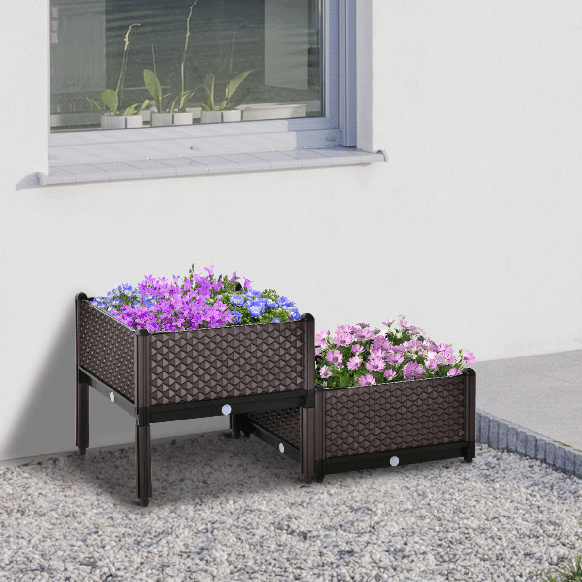 2 - Piece Raised Garden Bed Planter Box for Flowers, Vegetables, Herbs - plants - express.com