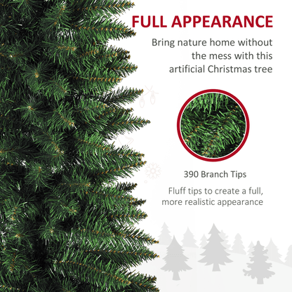 2.1m 7ft Artificial Pine Pencil Slim Christmas Tree 499 Branch Tips with Stand - plants - express.com