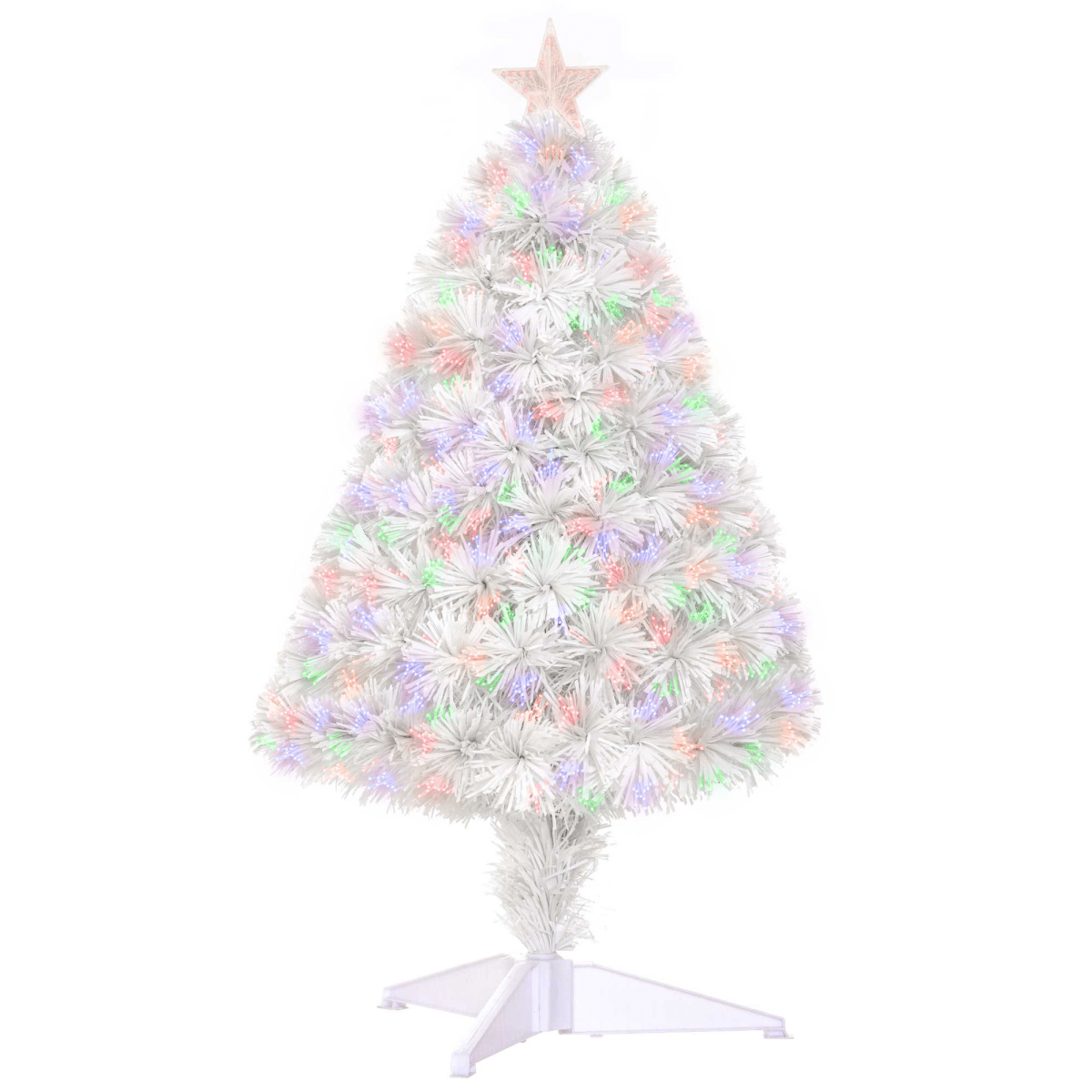2.5FT Prelit Artificial Tabletop Christmas Tree with Fibre Table and ...