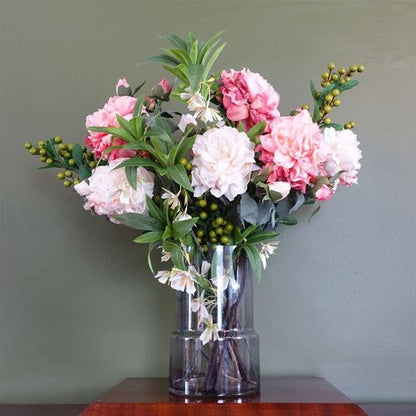 26cm Grey Smoke Glass Vase - plants - express.com