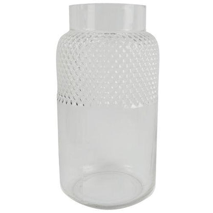29cm Clear Glass Diamond Vase – Elegant Cut - Glass - plants - express.com