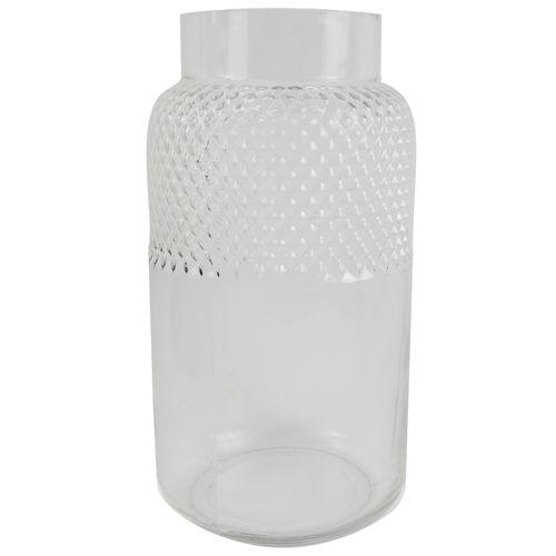 29cm Clear Glass Diamond Vase – Elegant Cut - Glass - plants - express.com