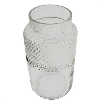 29cm Clear Glass Diamond Vase – Elegant Cut - Glass - plants - express.com