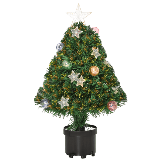 2ft Pre - lit Tabletop Christmas Tree in Black Pot with Colorful Lights & Baubles - plants - express.com