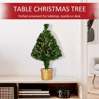 2FT Prelit Artificial Christmas Tree Fiber LED Table Deco Multi - Color Green - plants - express.com