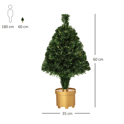 2FT Prelit Artificial Christmas Tree Fiber LED Table Deco Multi - Color Green - plants - express.com