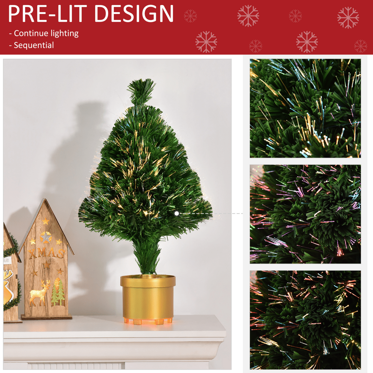 2FT Prelit Artificial Christmas Tree Fiber LED Table Deco Multi - Color Green - plants - express.com
