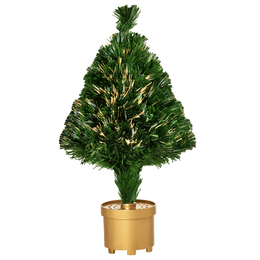 2FT Prelit Artificial Christmas Tree Fiber LED Table Deco Multi - Color Green - plants - express.com