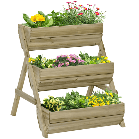 3 Tier Raised Garden Bed Kit for Flower, Vegetable, Herb, 120x68x80cm, Green - plants - express.com