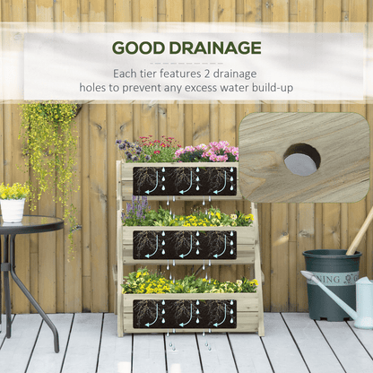 3 Tier Raised Garden Bed Kit for Flower, Vegetable, Herb, 120x68x80cm, Green - plants - express.com
