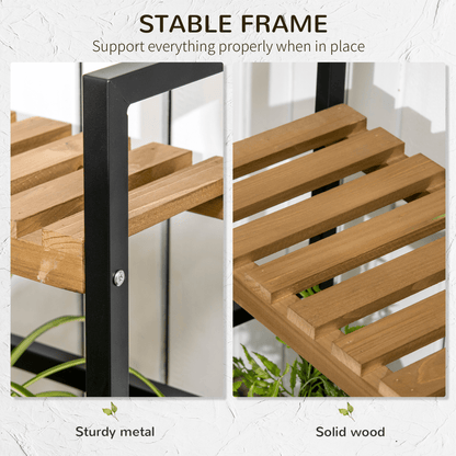 3 Tiered Plant Stand Rack with Hanging Hooks for Indoor Outdoor Decoration - plants - express.com