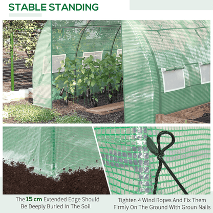 3 x 3 x 2 m Polytunnel Greenhouse Pollytunnel Tent w/ Steel Frame Green - plants - express.com