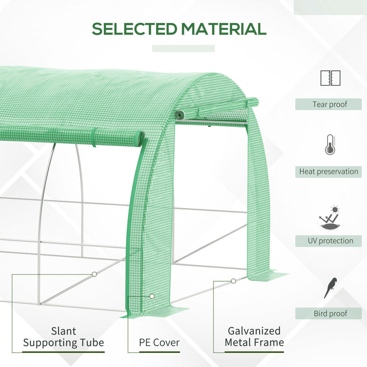 3 x 3 x 2 m Polytunnel Greenhouse Pollytunnel Tent w/ Steel Frame Green - plants - express.com