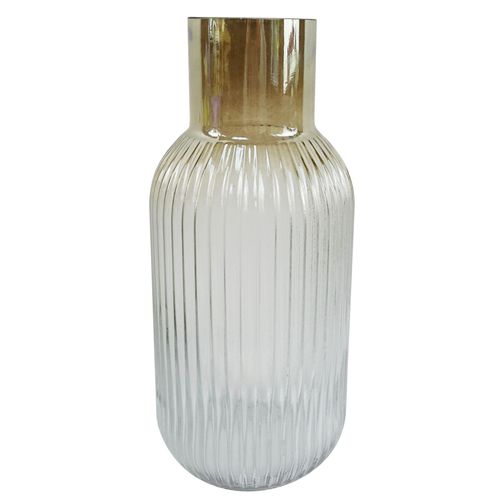 34cm Ridged Ombre Glass Vase - plants - express.com