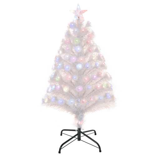 3FT Pre - Lit Artificial Christmas Tree w/ Fibre Optic LED Lights Xmas White - plants - express.com