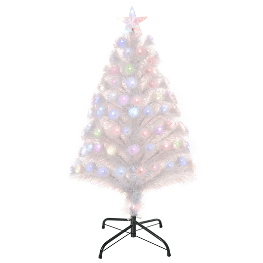 3FT Pre - Lit Artificial Christmas Tree w/ Fibre Optic LED Lights Xmas White - plants - express.com