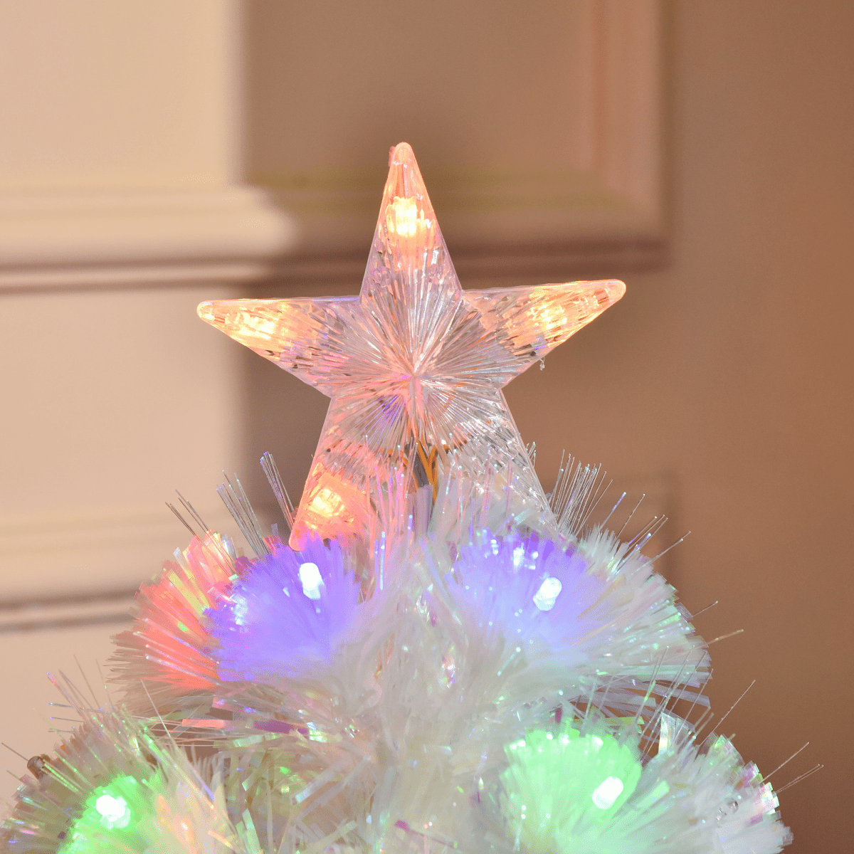 3FT Pre - Lit Artificial Christmas Tree w/ Fibre Optic LED Lights Xmas White - plants - express.com